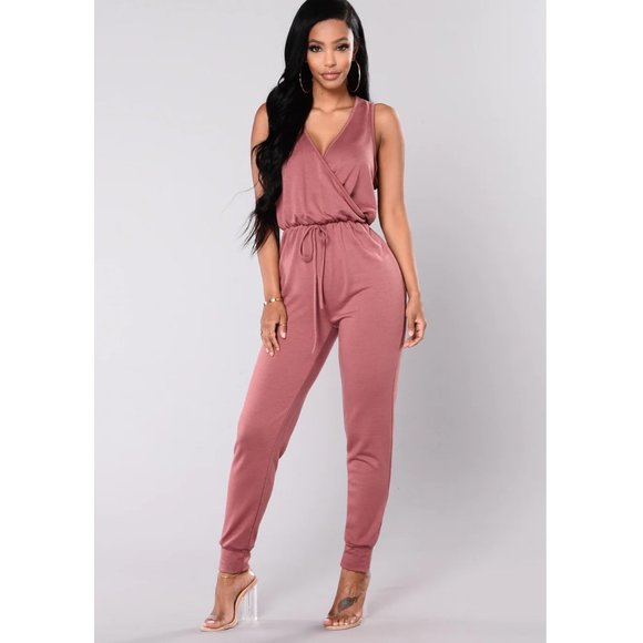 XL Size NEW Mauve Color Soft JUMPSUIT Fashion Nova Womens Pink Color - Picture 1 of 2
